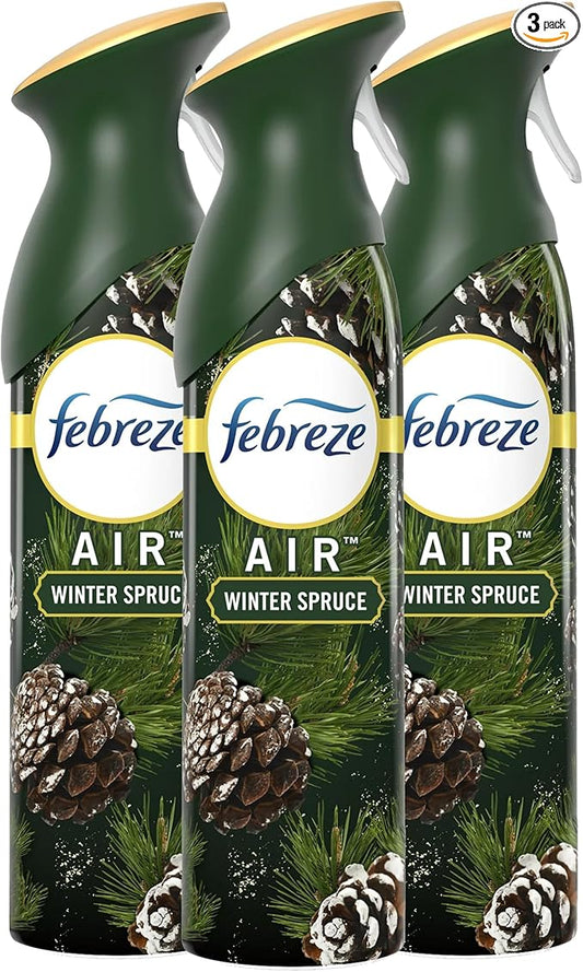 Febreze Air Freshener Odor Fighting Spray, Winter Spruce Pine Scent, Limited Edition, 8.8 oz. (Pack of 3)