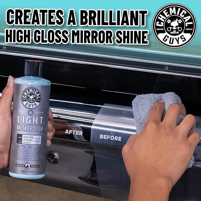 Chemical Guys SPI_404_16 Light Metal Polish (Works on Chrome, Stainless Steel, Aluminum & More), 16 fl oz