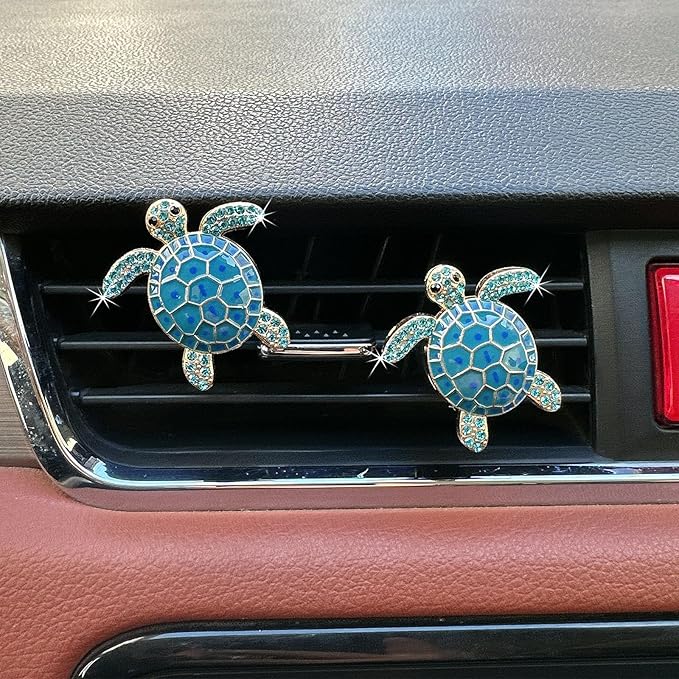 4pcs Cute Sea Turtles Car Air Vent Diffuser – Clip-On Air Freshener with Replaceable Refills, Perfect for SUV, Truck & Sedan, Adorable Car Interior Accessory & Creative Gift Idea(Blue, Ocean)