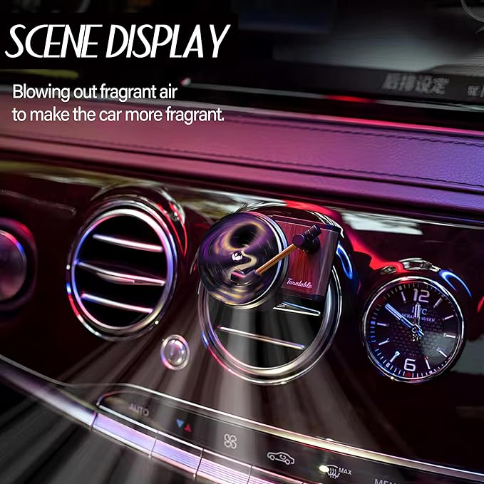Maicican 12 PCS Starry Sky Cat Car Air Freshener Vent Clip, Cute Car Air Freshener with Record Player Design, Unique Car Accessories and Decor for Music Lovers or Cat Lover (Starry Sky Cat B)