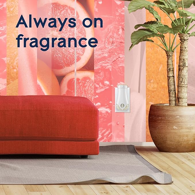 Glade PlugIns Refills Air Freshener Starter Kit, Scented and Essential Oils for Home and Bathroom, Joyful Citrus & Daisies 4.02 Fl Oz, 2 Warmers + 6 Refills