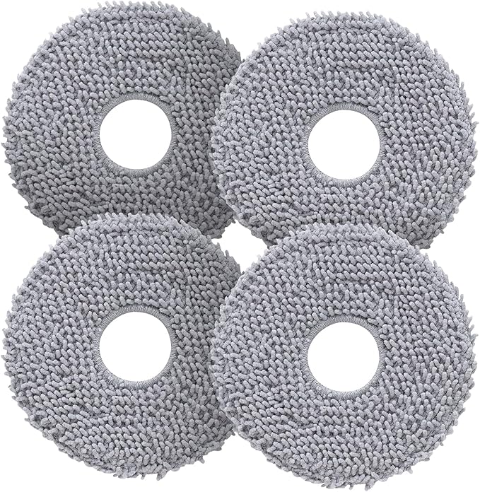 roborock 4 Pack Microfiber Mop Cloths for QV 35A/QV 35S/QR 5T7/QR 598/QR 798/QR T78/Qrevo L/QV 798/QX Revo Plus/QR5980/QR7980/QR7985 Robot Vacuum Cleaner, Mop Pad Replacement Accessories