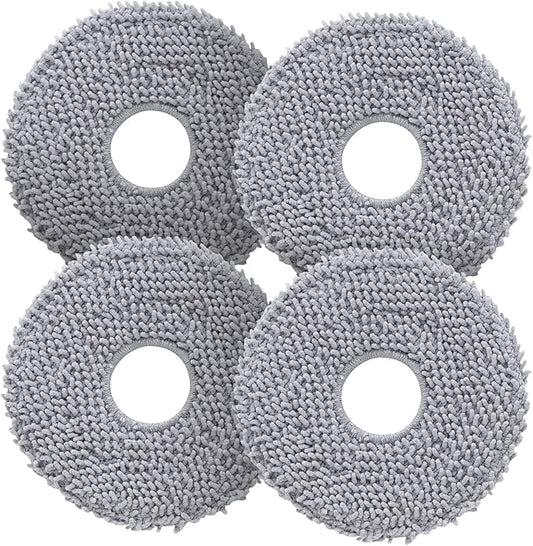 roborock 4 Pack Microfiber Mop Cloths for QV 35A/QV 35S/QR 5T7/QR 598/QR 798/QR T78/Qrevo L/QV 798/QX Revo Plus/QR5980/QR7980/QR7985 Robot Vacuum Cleaner, Mop Pad Replacement Accessories