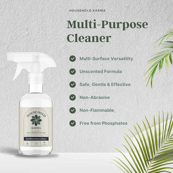 Multi-Purpose Cleaner, Plant-Based, Gentle & Unscented - Effective Natural Cleaning Solution, 16 fl oz