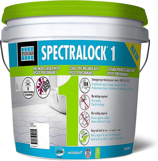 LATICRETE SPECTRALOCK® 1 Pre-Mixed Grout – Ready-to-Use One-Component Tile Grout with Epoxy-Like Performance for Floors, Walls, Showers, and Pools – #88 Silver Shadow