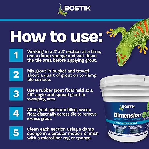 BOSTIK EZ Clean Dimension 9lb Premixed Tile Grout – Onyx H680 | Professional Grade | Easy Apply & Clean, Glass-Filled Translucent Reflective, Stain & Crack Resistant, Fast Drying