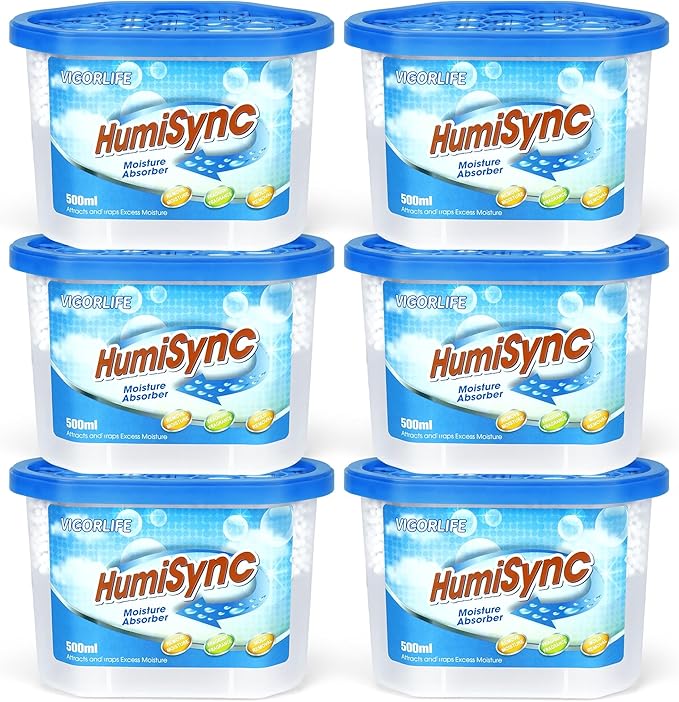 Moisture Absorber 6 Pack, 10.5 Oz Portable Humidity Absorber Boxes for Your Bathroom, RV & Car Moisture Control, Dehumidifiers Attracts Extra Moisture for Closet, Unscented