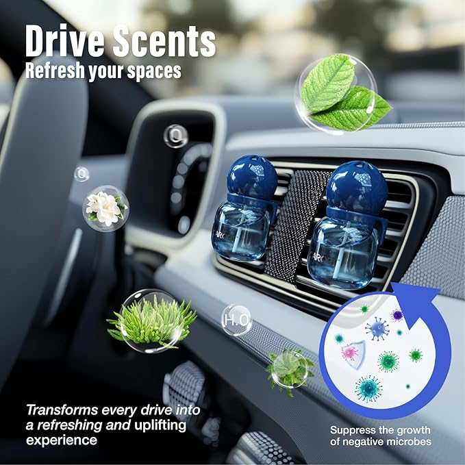 Cute Car Air Freshener 2 Pack, Lightbulb-Shaped Car Fresheners, Automotive Vent Clip, Long Lasting Scent, Essential Oils, Cute Car Accessories for Women, Ocean Perfume