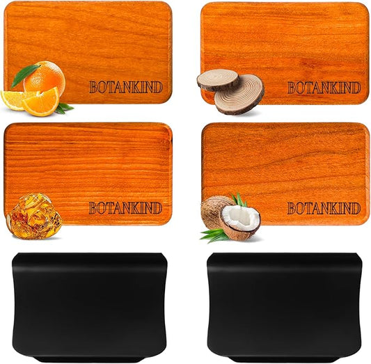 Car Air Freshener- Original Wood Air Freshener-Car Odor Eliminator for Visor Clip-Long Lasting Scent, Vehicle Scent Diffuser for Truck, SUV, Sedans - 4 pack Included 2 Clips (Teak-Amber-Cabana-Grove)