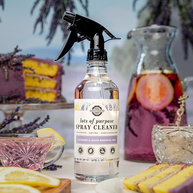 Rustic Strength Lots of Purpose Spray Cleaner with Lavender and Lemon Essential Oils, Non-Toxic Plant Based Multi-Surface, Gallon Plastic