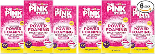 Stardrops The Pink Stuff Miracle Power Foaming Toilet Cleaner – Self-Activating Formula for Deep Cleaning,Stain Removal,and a Fresh Shine – Bathroom Essential,(Pack of 6)