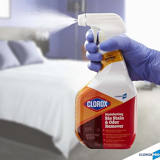 CLOROX CloroxPro Disinfecting Bio Stain & Odor Remover Pull Top, 32 Ounces (Packaging May Vary)