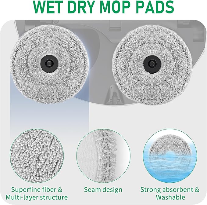 Accessories Replacement Parts for Dreame X50 Ultra/ L50 Ultra/ L40s Pro Ultra and Mova V50 Ultra Robot Vacuum Cleaner, 4 Rubber Main Brush,4 Filters,4 Dust Bags,4 Mop Pads,6 Side Brushes