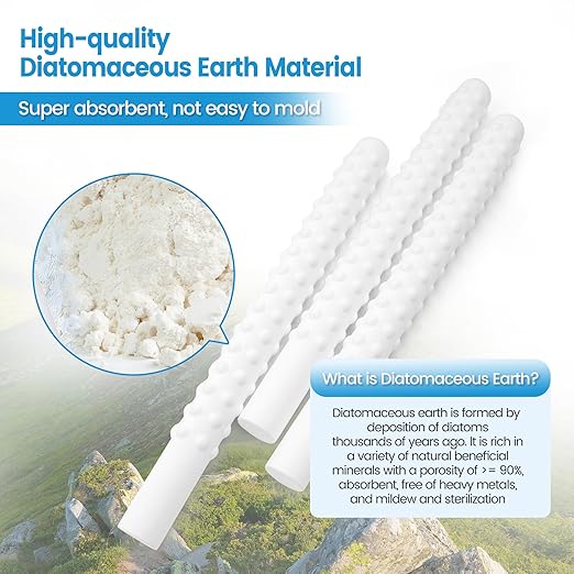 7 Pack Reusable Diatom Drying Stick - Quick Moisture Absorber, Non-Toxic Humidity Control Dehumidifier Grainy Moisture Cleaner for Silicone Toys, Bathroom, Closet