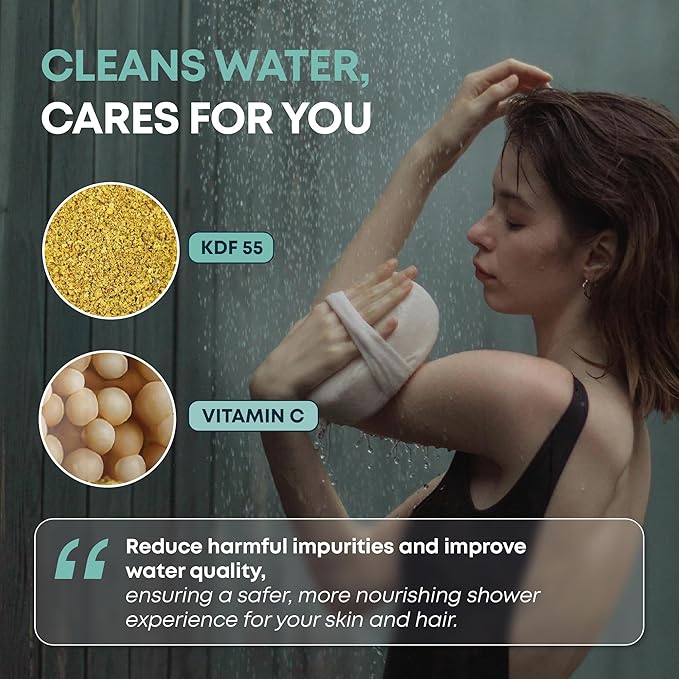 AquaHomeGroup Shower Filter (2 Cartridges Included) – Reduces Impurities & Odors for Cleaner, Fresher Water – High-Pressure Showerhead Filters with KDF, Carbon & Vitamin C