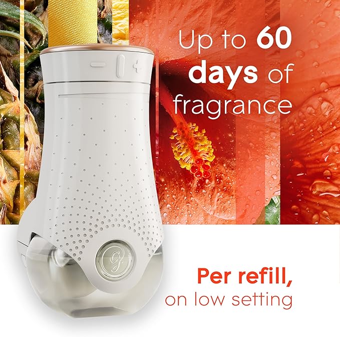 Glade PlugIns Refills Air Freshener Starter Kit, Scented and Essential Oils for Home and Bathroom, Hawaiian Breeze 3.35 Fl Oz, 1 Warmer + 5 Refills