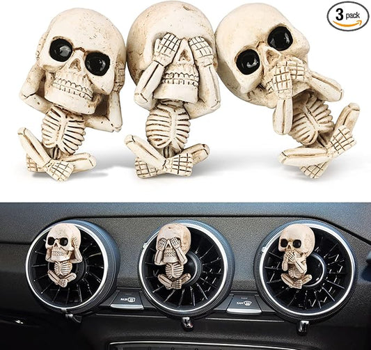 Cool Skull Car Decor for Truck Air Fresheners Vent Clips Cars Scent Freshener Things Goth Automotive Interior Aesthetic Halloween Decorations Mens Accessories Funny Christmas Gifts for Women Men