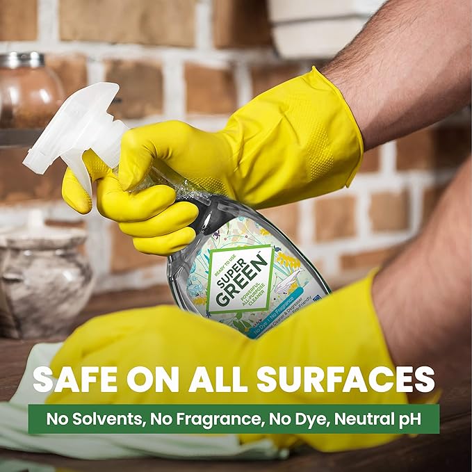 SuperGreen Powerful All-Purpose Cleaner and Degreaser Concentrate | USDA Certified Bio-Based, Non-toxic, NO Ammonia or Phosphates, 128 fl oz