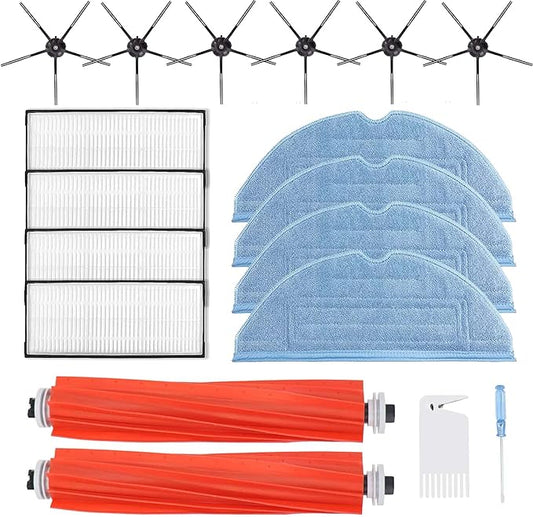 S7 MaxV Ultra Accessories Kit for Xiaomi Roborock S7 S7 + S7 MaxV, S7 MaxV Plus, T7S T7 plus T7S plus Robot Vacuum Cleaners, 2 Roller Brush, 4 S7 Filter, 4 Mop Pads, 6 Side Brush