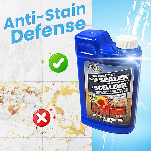 Surf-Pro Intelligent Grout Sealer – Invisible, Odor-Free Silicone-Free Formula – Easy DIY Application with Sponge or Brush – Preserves Grout Color – for Tile, Ceramic & Stone – 493 ml