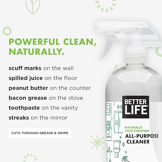 Better Life All Purpose Cleaner Unscented 32 Oz Pack of 2 + Floor Cleaner Citrus Mint 32 Oz Pack of 2