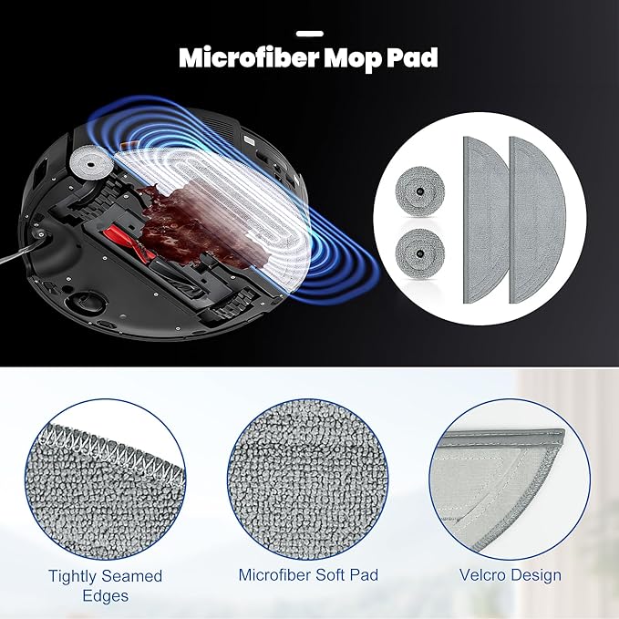 29 Pack Accessories Kit for Roborock Saros 10 Robot Vacuum, 1 Pairs Mainbrush 6 Side Brush 4 Filter 6 Dust Bags 4 Long Mop 4 Small Round Mop 1 Base Station Brush 1 Cleaning Brush 1 Screwdriver