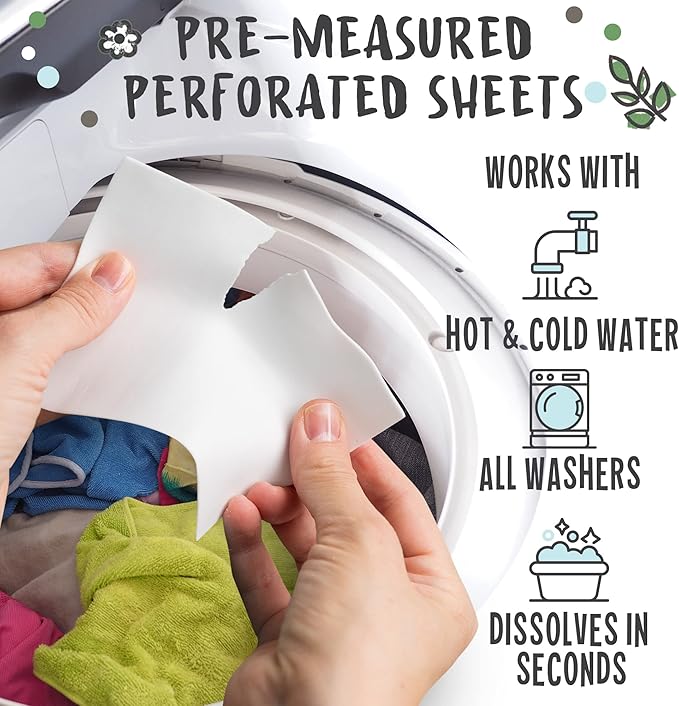 Eco Laundry Detergent Sheets (3 Pack) 240 Loads - No Plastic Jugs, Washer Sheets Detergent - Laundry Strips & Travel Laundry Detergent – 120 Sheets