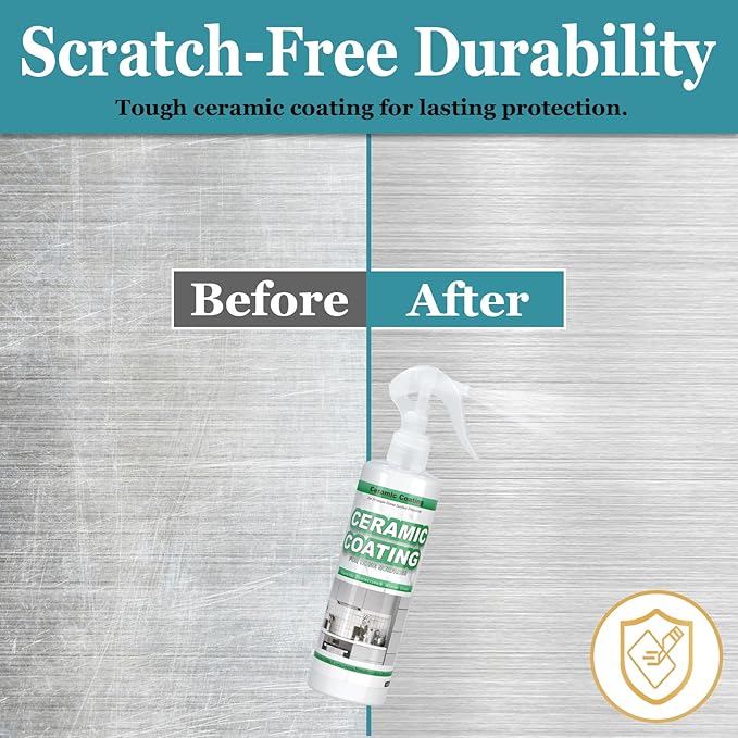 Stainless Steel Coating, 512ML Ceramic Coating for Stainless Steel, Anti Fingerprint Spray, Cerami Coat for Appliances, Stain Resistant, for Appliances, Glass, Tile