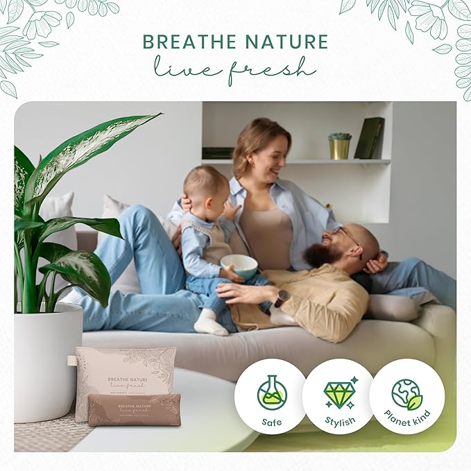 Roonin Bamboo Charcoal Bags Odor Absorber (6-Pack), Natural Air Purifier & Pet Safe Deodorizer for Home, Car and Closet - Odor Remover for Strong Smells