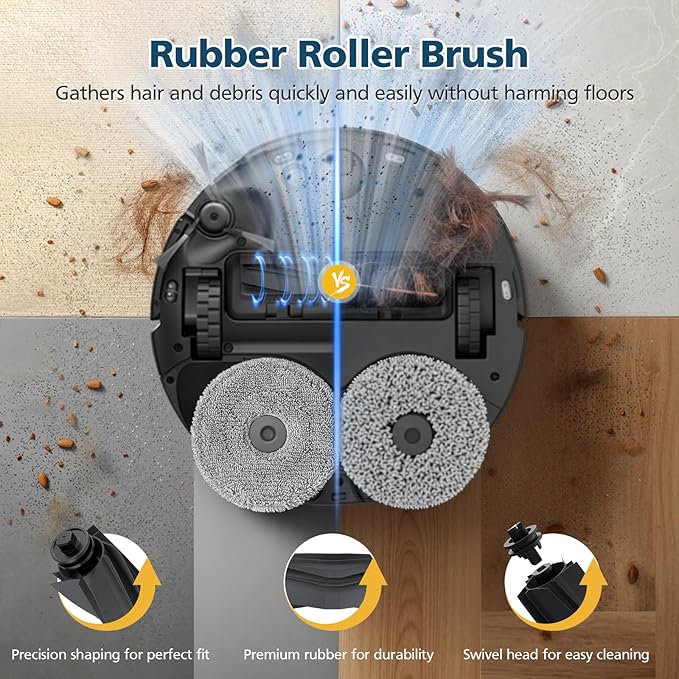 Accessories for Dreame L40 Ultra / X40 Ultra / X40 Master, and for MOVA P10 / P50 Pro Ultra Robot Vacuum, 2*Rubber Main Brushes, 4*Dust Bags, 6*Mop Pads, 4*Filters, 6*Side Brushes