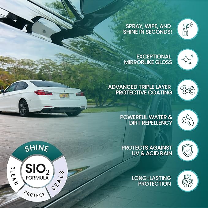 “SiO₂ Multi‑Surface Cleaner Spray for Home Cleaning – Streak‑Free Stainless Steel, Glass, Tile & Countertop Shine and Protectant – Premium All‑Purpose Cleaning Formula for Kitchens, Bathrooms