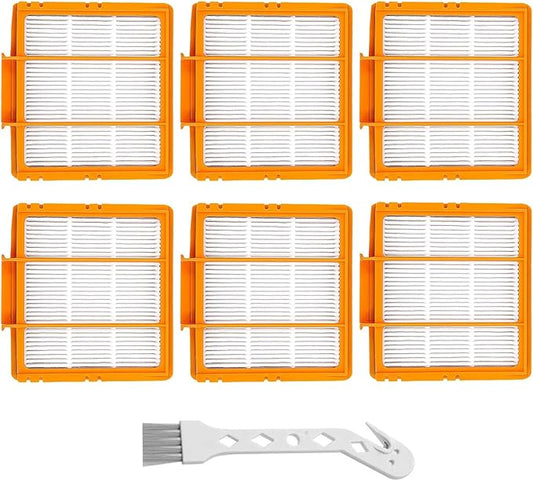 HEPA Filter Replacement for Shark AV2501AE, RV2502AE, AV2501S, AV2511AE, RV2610WA/RV2610WD/AV2810AE – 6-Pack, Washable & Reusable – High-Efficiency Filters for Pet Hair, Dust, and Allergens