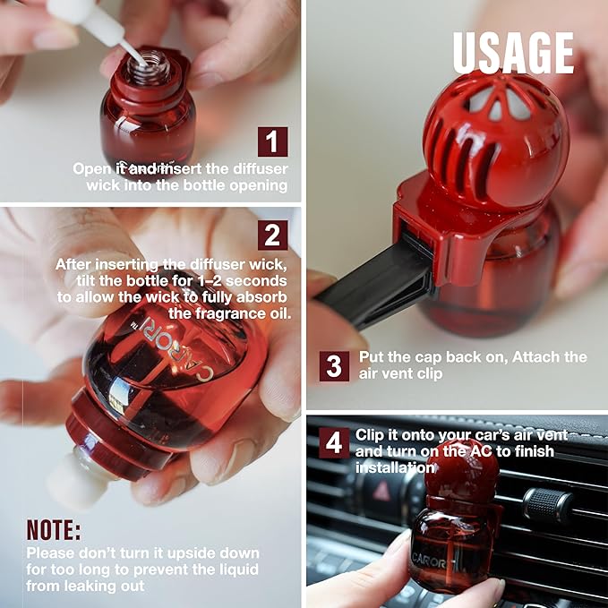 Cute Car Air Freshener 2 Pack, Lightbulb-Shaped Car Fresheners, Automotive Vent Clip, Long Lasting Scent, Essential Oils, Cute Car Accessories for Women, Apple Cinnamon Scent