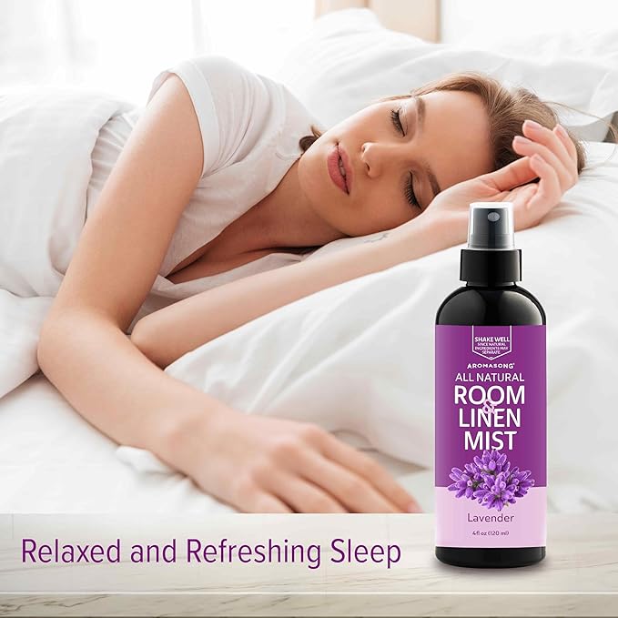 Aromasong All-Natural Extra Strength Lavender Spray for Sleep - Room & Linen Spray for Pillows and Sheets 4 Fl Oz.