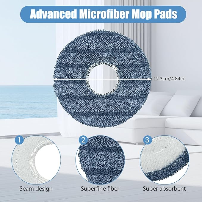 6-Pack C20 Mop Pads Compatible with Eufy Robot Vacuum Omni C20 – Washable Microfiber Mopping Cloth Refills, Reusable Replacement Pads for C20 Omni Floor Cleaner