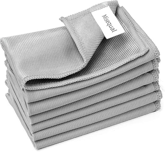 6 Pack Glass Cleaning Cloth Microfiber Cleaning Cloth for Window Eveglass Jewelry Lens (Gray)