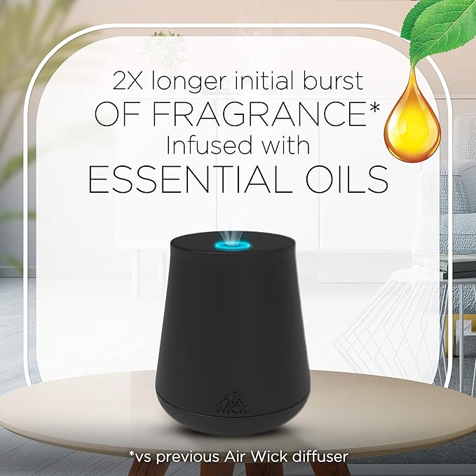Air Wick Essential Mist Starter Kit (Diffuser + Refill), Apple Cinnamon, Fall Scent, Fall Spray, Essential Oils Diffuser, Air Freshener (Pack of 3)