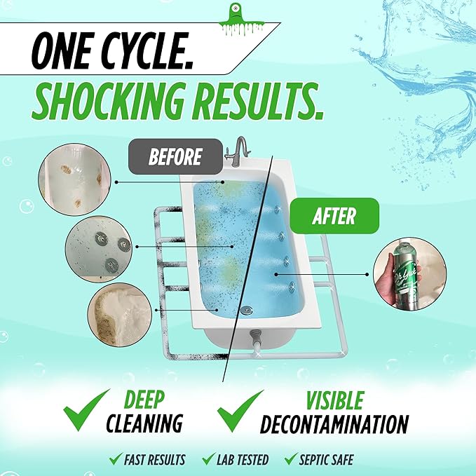 Oh Yuk Jetted Tub Cleaner for Jet Tubs, Bathtubs, Whirlpools, The Most Effective Jetted Tub Cleaner, Septic Safe, 32 Cleanings per Bottle - 1 Gallon