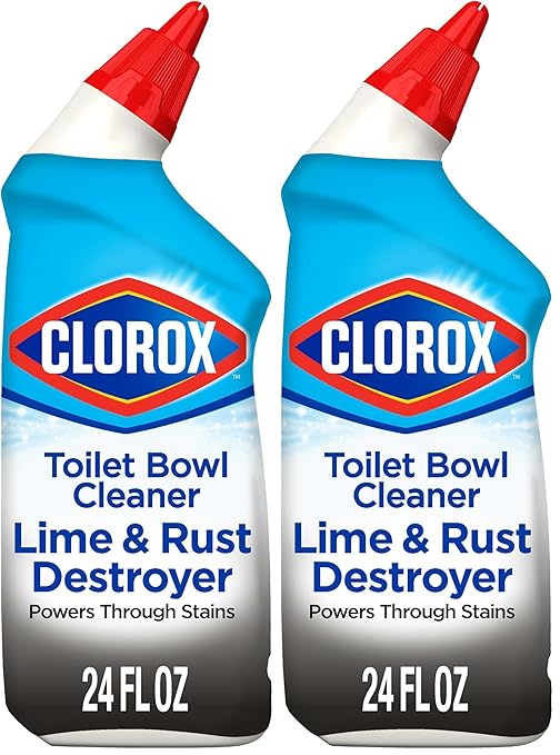 Clorox Toilet Bowl Cleaner Lime & Rust Destroyer 24 Ounces (Package May Vary) (Pack of 2)