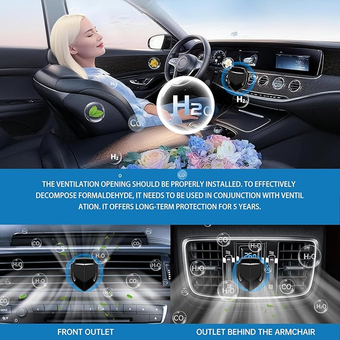 Car air purifier,Odor Eliminator,Air Purifier/Absorber,Car Smell Remover for Smoke & Pet Odor,Eco-Friendly, No Power Needed,Long-Lasting 5 years, 2-Pack