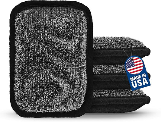 MEKER Grill Brush Bristle Free Replacement Pad, Ultra Safe Cleaning, Grill Cleaner Pad, Grill Brush Replacement Pad, 4 PCS