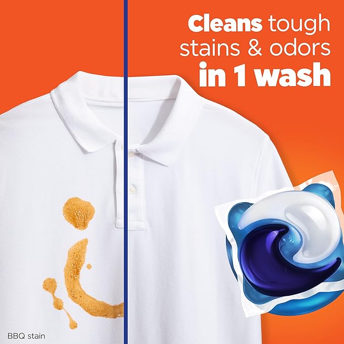 Tide PODS laundry detergent pacs, 3-in-1 Stain Remover, Odor Fighter, Color Protector, 42 Count, HE compatible, Spring Meadow Scent