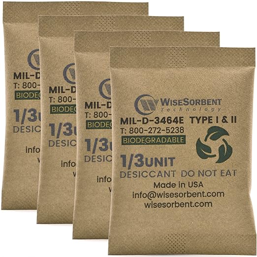 Kraft Clay Desiccants Packs for Safe, 11 Gram 900 Pack Dehumidifier for Gun Safe, Military Grade Moisture Absorbers, Conforms to MIL-D-3464E Type I & II Absorbents