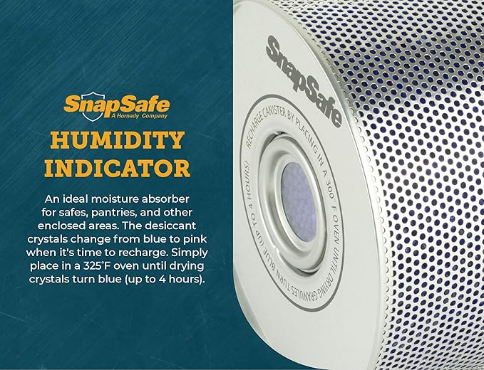 SnapSafe Reusable Canister Dehumidifier, 75902 - Portable, Easy to Use Moisture Absorbers for Gun Safes & Cabinets - Prevent Moisture Damage for Gun Safe Accessories, Firearms in Your Gun Vault