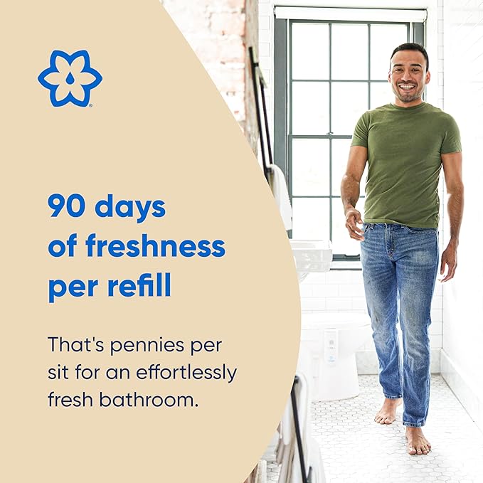 LooLoo 3.0 Touch Free Toilet Freshener Automatic Air Freshener Spray for Bathroom Starter Kit with Light and Toilet Deodorizer, Bathroom Spray Odor Eliminator - White