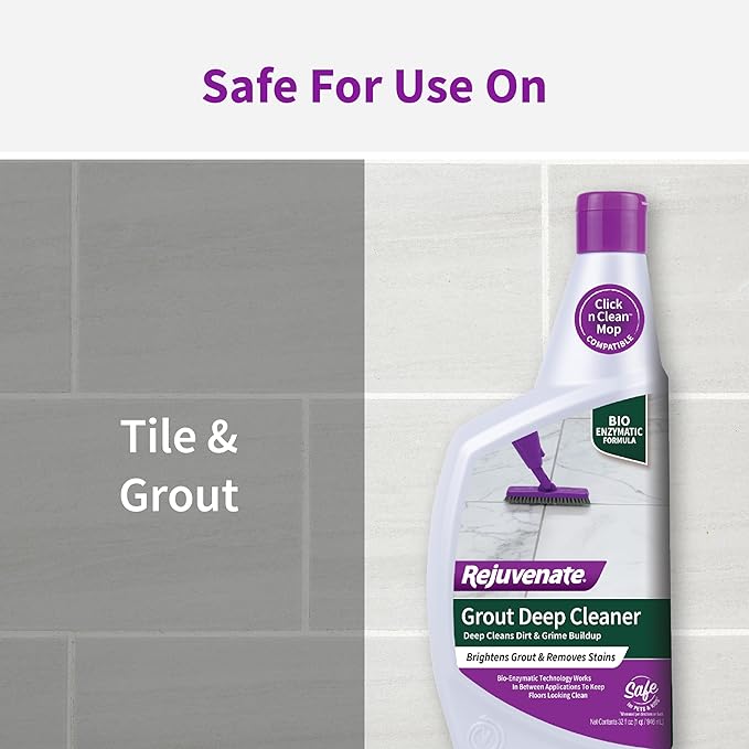 Rejuvenate Grout Deep Cleaner Cleaning Formula Instantly Removes Years of Dirt Build-Up to Restore Grout to the Original Color (32 fl oz x 2 Pack)