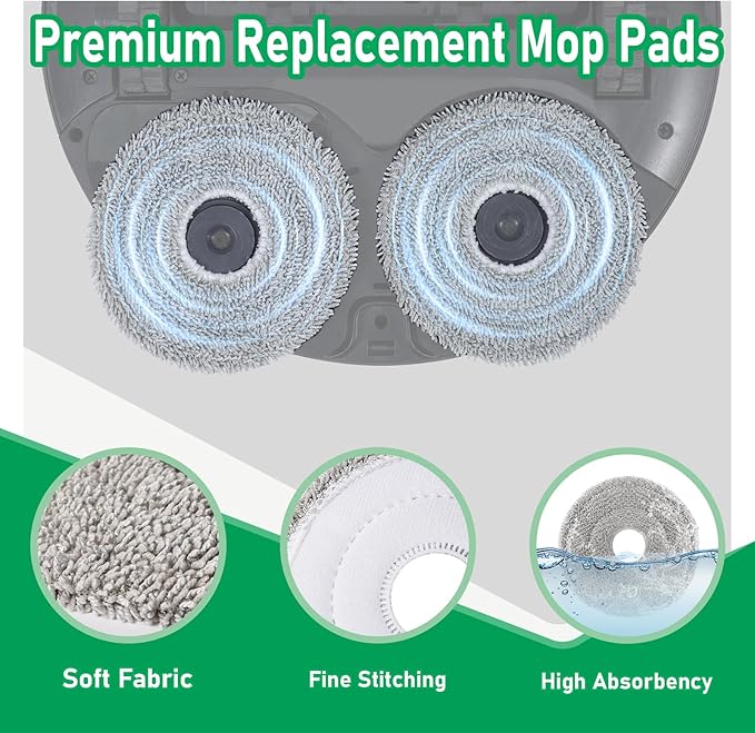 12 Pack Replacement Mop Pads for Dreame L40 Ultra/X40 Ultra/X50 Ultra/L50 Ultra/L10S Ultra/ L10s Pro Ultra Heat/L10S Ultra Gen2/L40S Ultra/X30 Ultra/L10 Ultra Robot Vacuum, Washable Replacement Pads