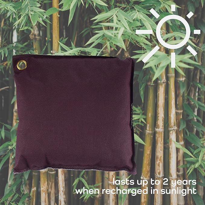 BambooMN Activated Bamboo Charcoal Air Purifier - 250g Burgundy - 2 Bags