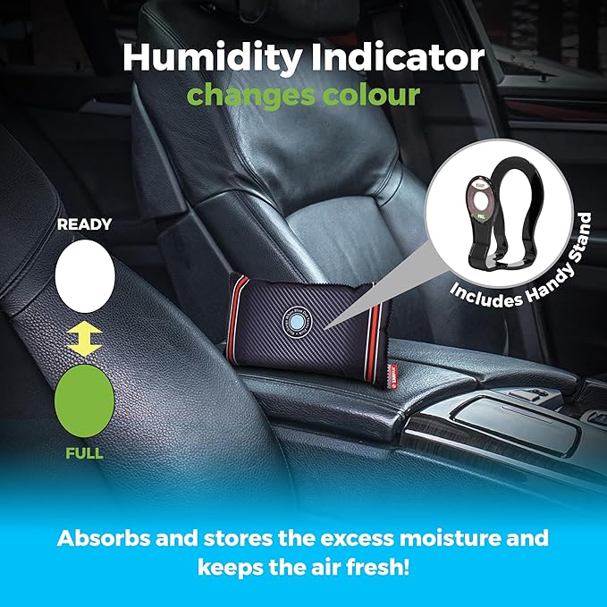 Reusable Car Dehumidifier Bag (XL Pack) Rechargeable Dehumidifier bags for Car, Trucks, and RVs - Prevent Damp & Moisture on Windscreens - Leakproof Moisture Absorber for Car and Home