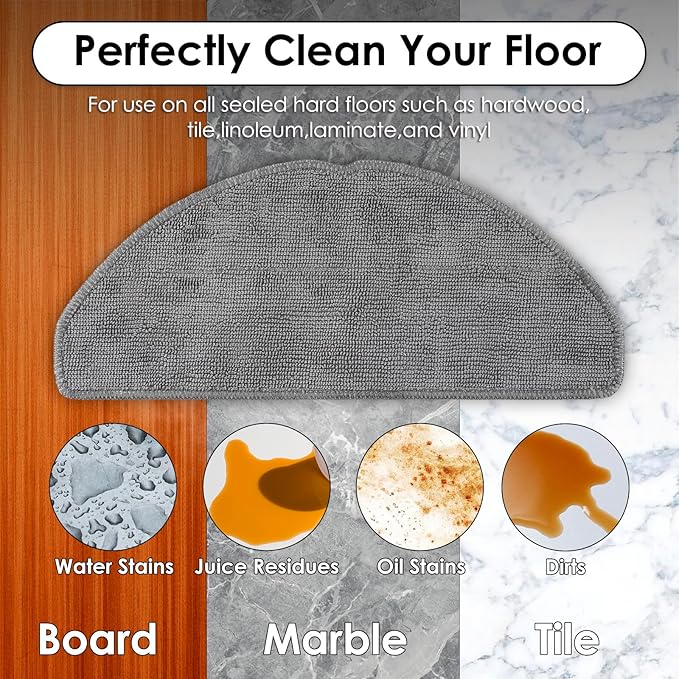 (3 Pack) Replacement Mop Pads for Roborock Q7 M5/ Q7 M5+/ Q7 L5/ Q7 L5+ Robot Vacuum Cleaner, Washable Mop Cloths Accessories Kit, Mop Pad Refill, Replacement Parts